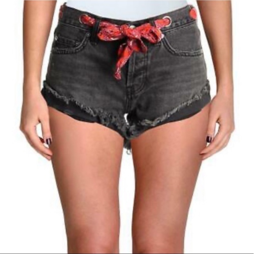 We the free | sashed Relaxed denim Cutoffs shorts